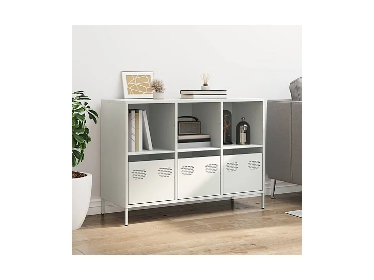 Buffet blanc 101,5x39x73,5 acier laminé à froid