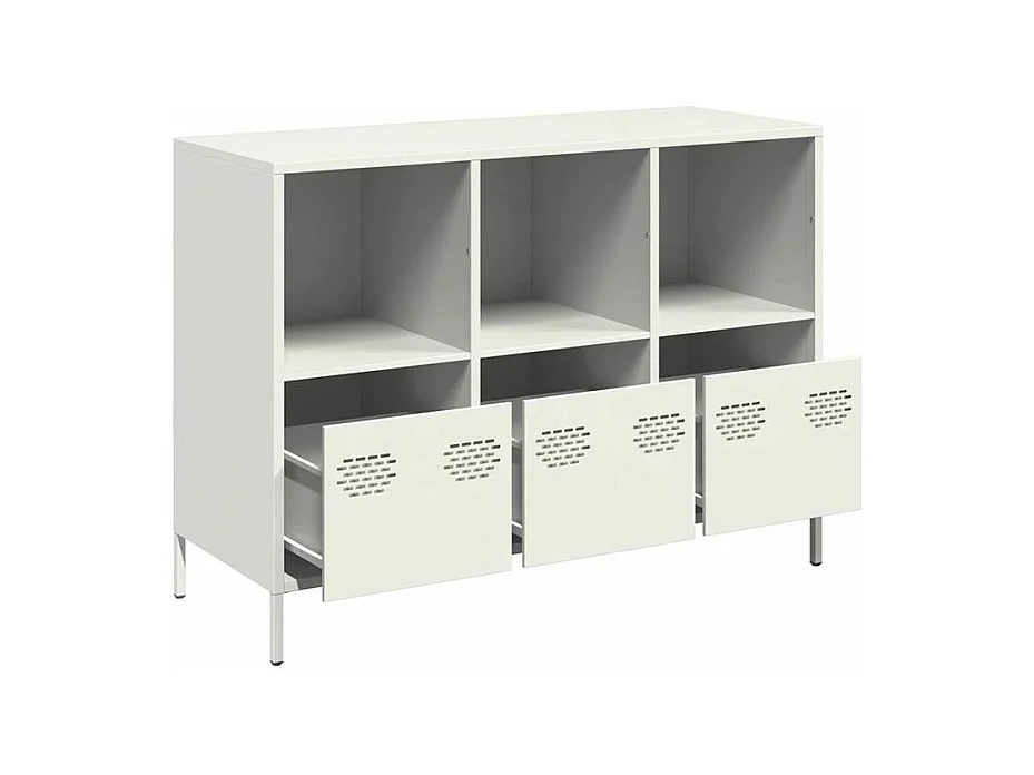 Buffet blanc 101,5x39x73,5 acier laminé à froid