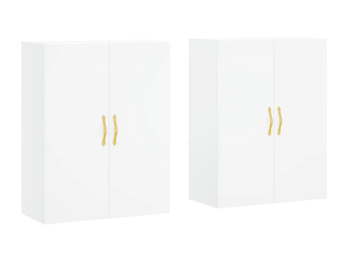 Armoires murales 2 pcs blanc 69,5x34x90