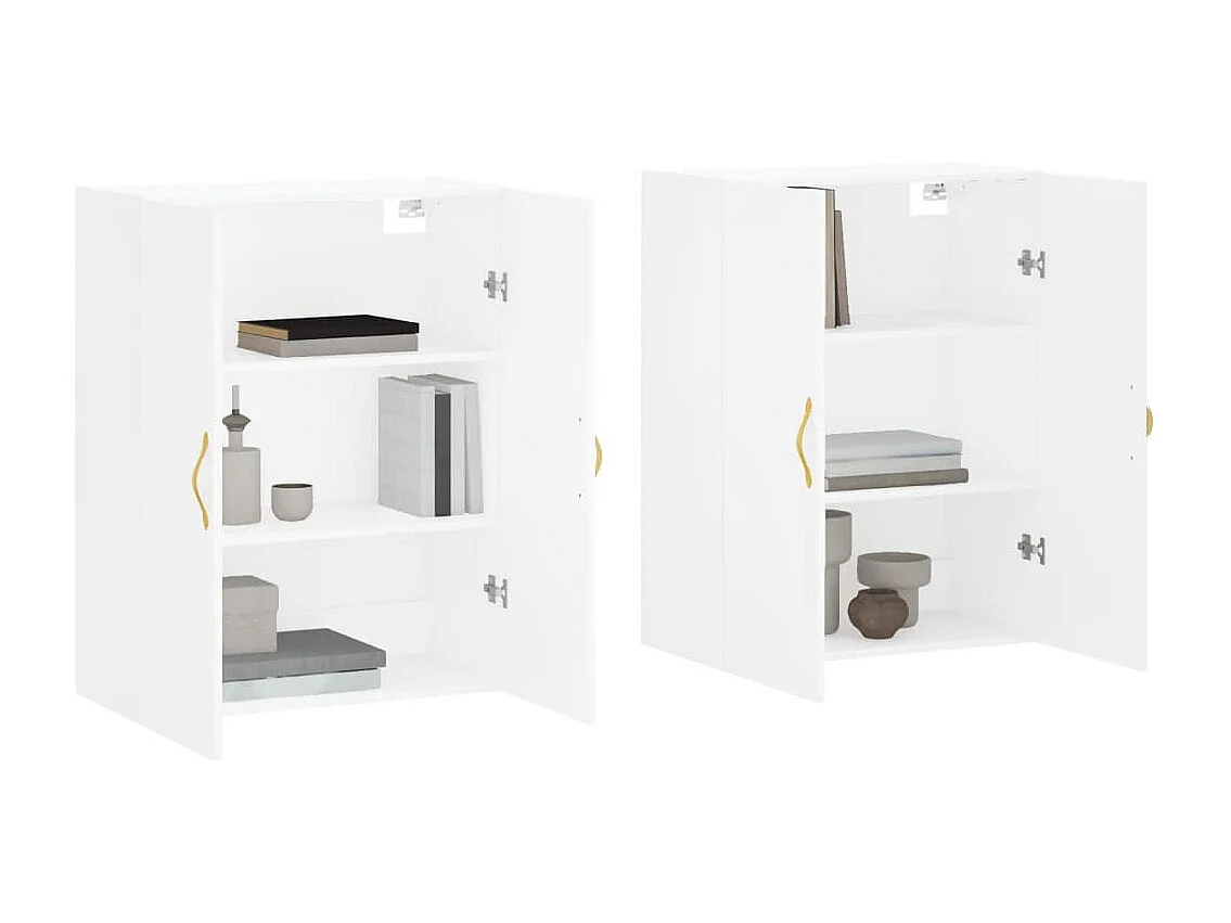 Armoires murales 2 pcs blanc 69,5x34x90