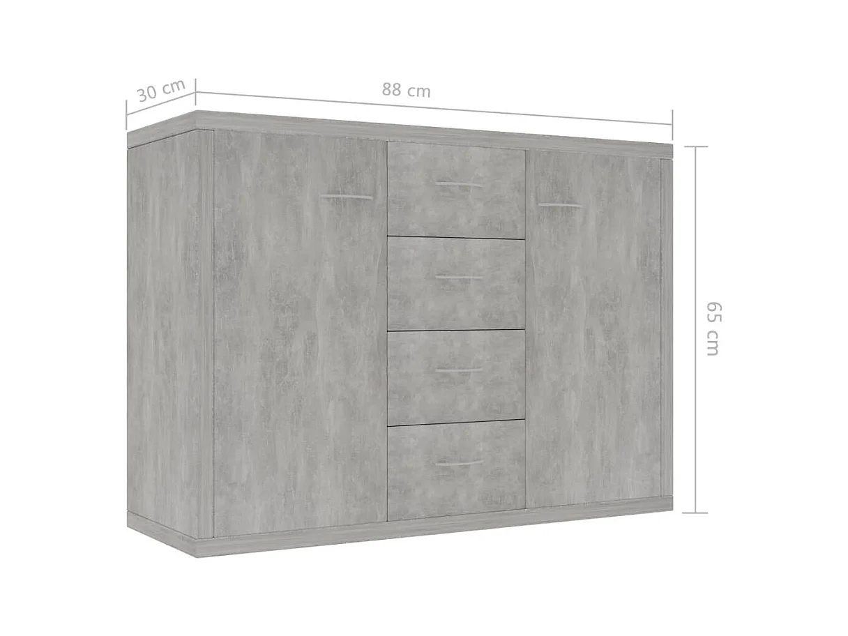 Buffet Gris béton 88x30x65