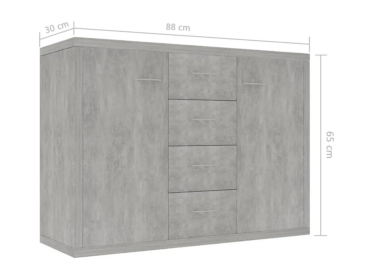 Buffet Gris béton 88x30x65