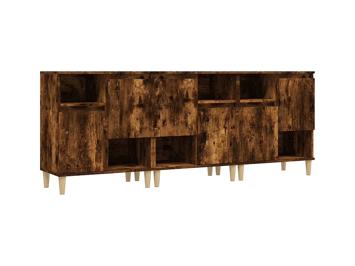 Buffets 3 pcs chêne fumé 60x35x70 bois d'ingénierie