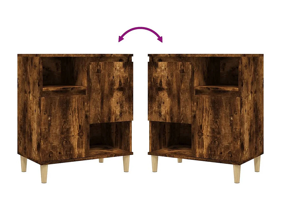 Buffets 3 pcs chêne fumé 60x35x70 bois d'ingénierie