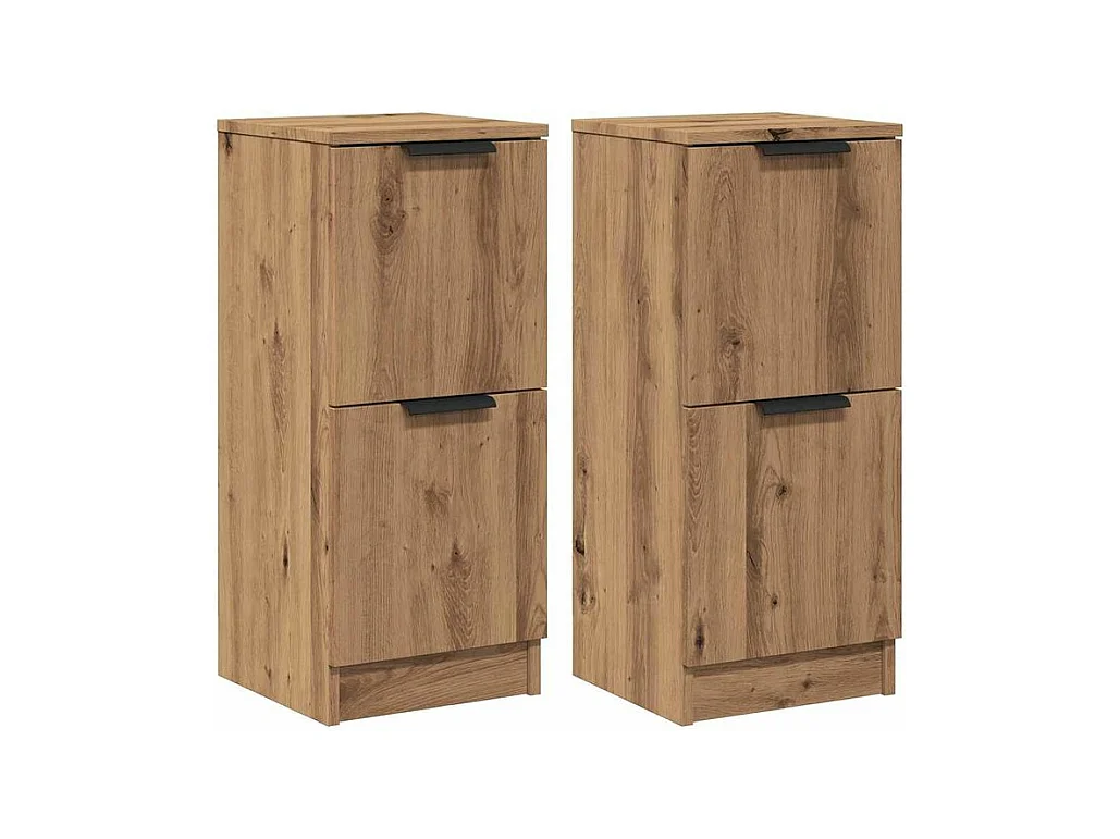 Buffets 2 pcs chêne artisanal 30x30x70 bois d'ingénierie