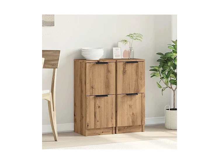 Buffets 2 pcs chêne artisanal 30x30x70 bois d'ingénierie