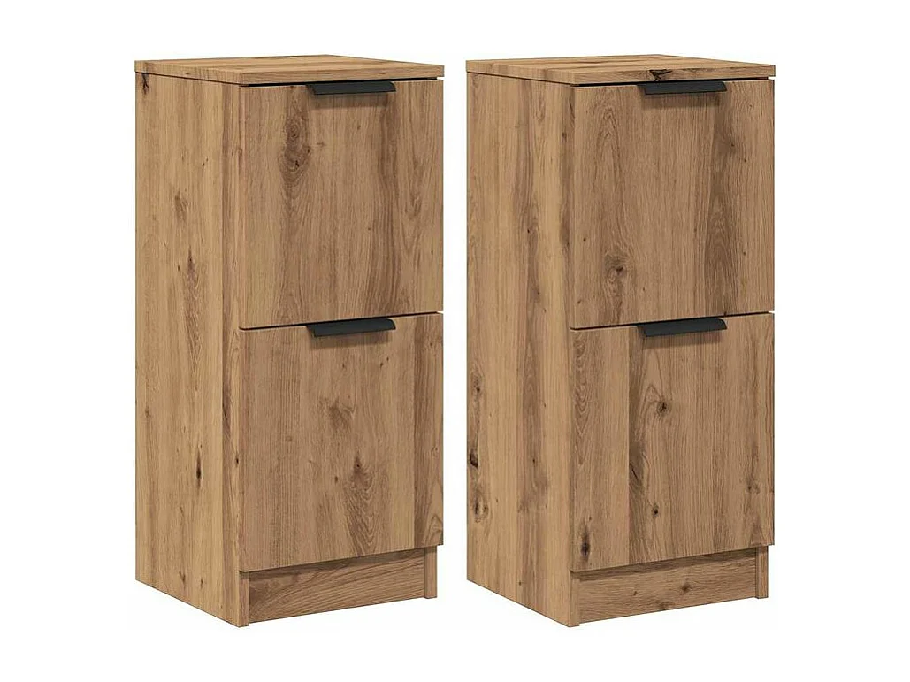 Buffets 2 pcs chêne artisanal 30x30x70 bois d'ingénierie