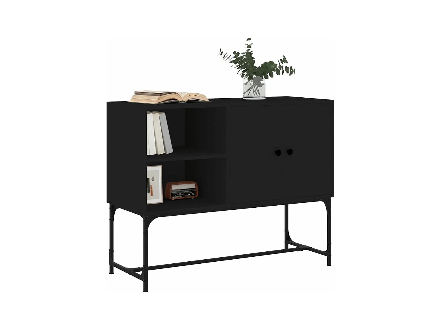 Buffet noir 100x40x79,5 bois d'ingénierie