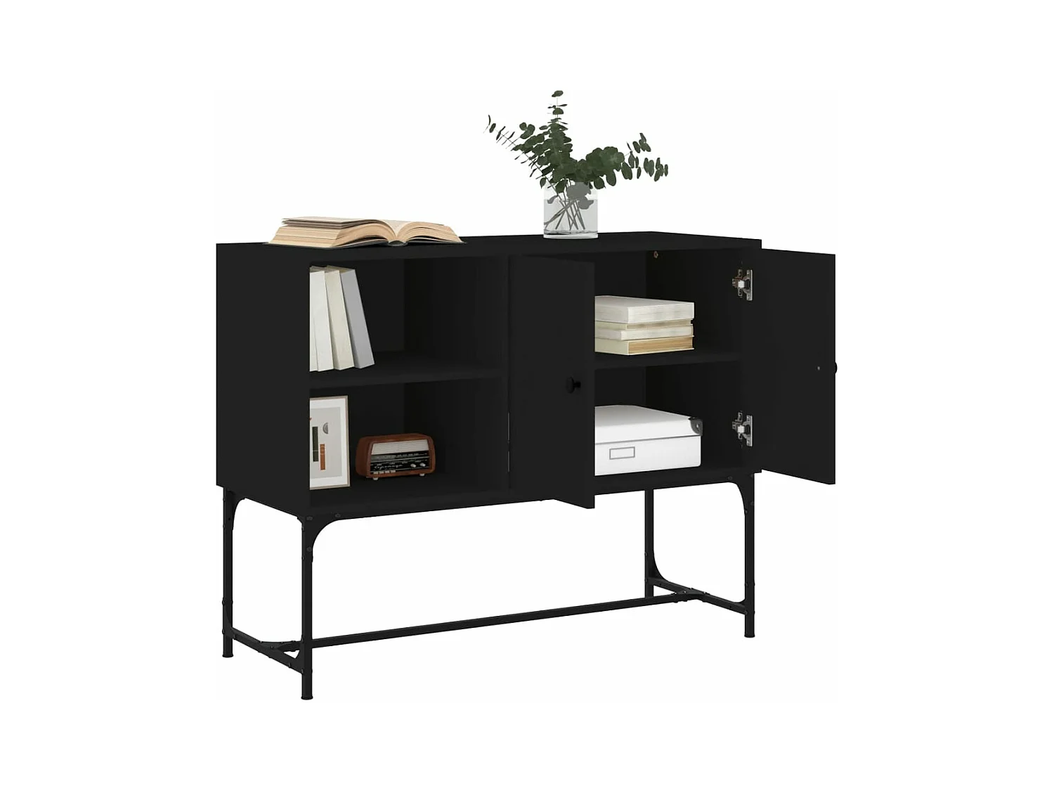 Buffet noir 100x40x79,5 bois d'ingénierie
