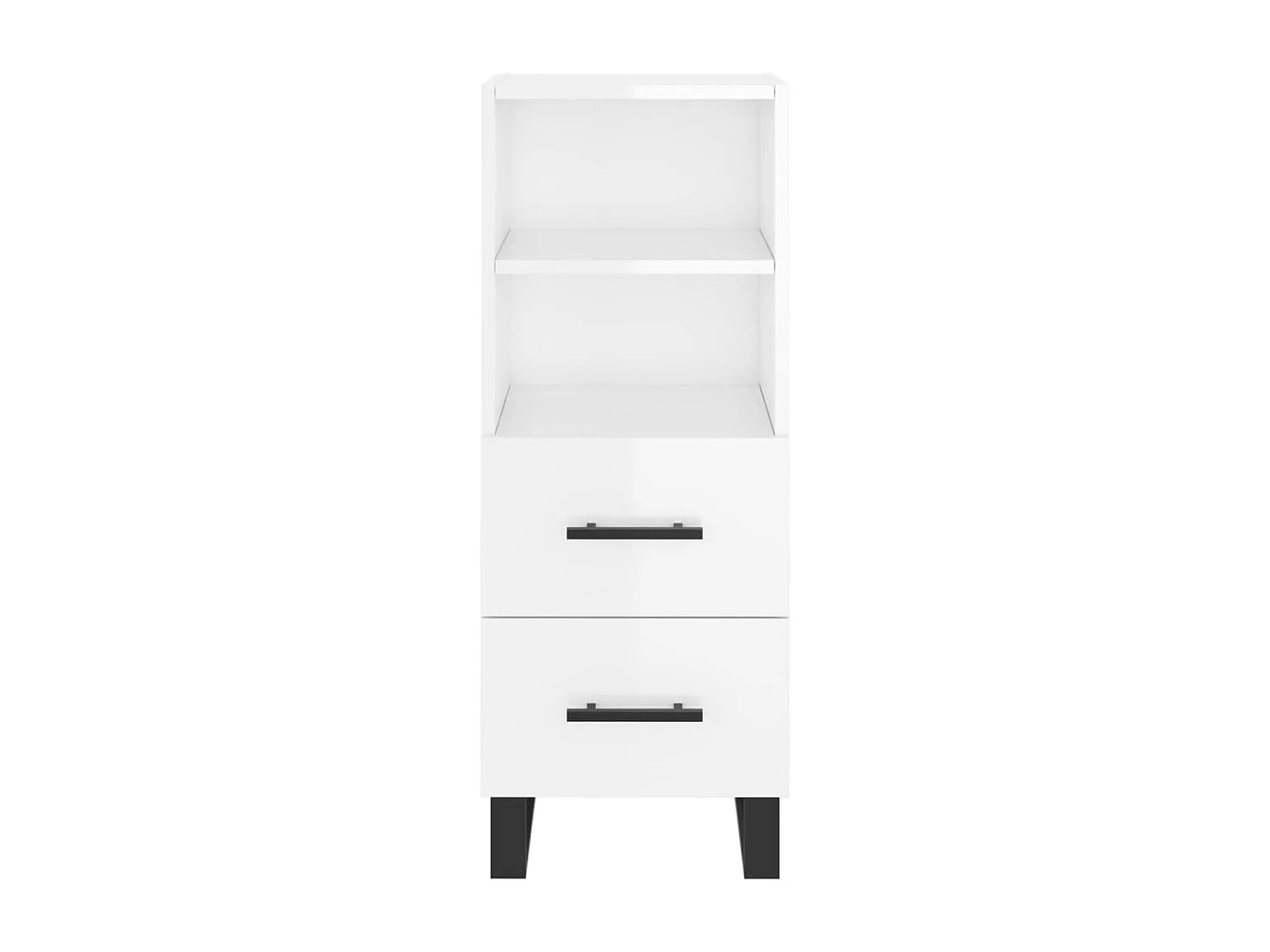 Buffet Blanc brillant 34,5x34x90 Bois d'ingénierie