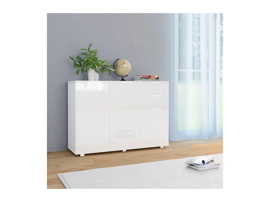 Buffet Blanc brillant 107 x 35x76