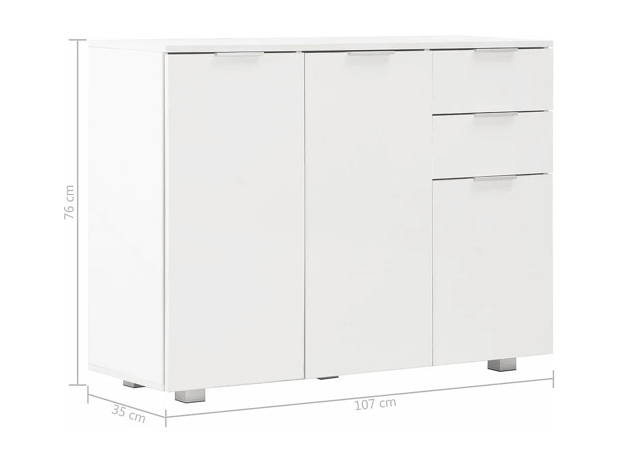 Buffet Blanc brillant 107 x 35x76