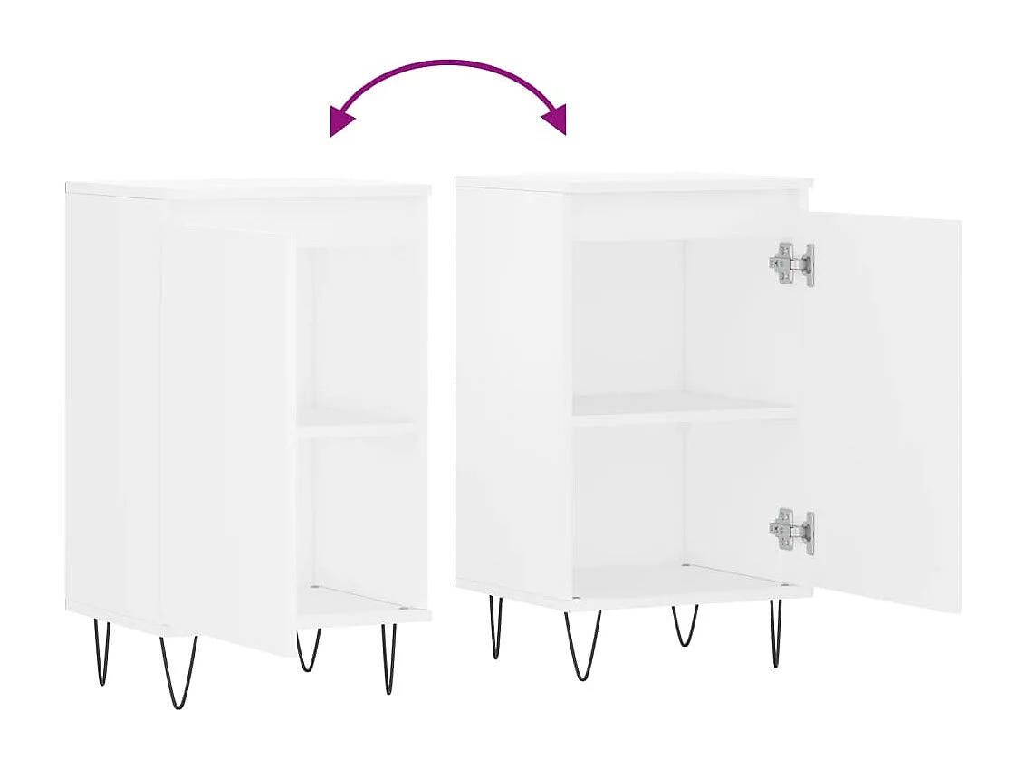 Buffets 2 pcs blanc 40x35x70 bois d’ingénierie