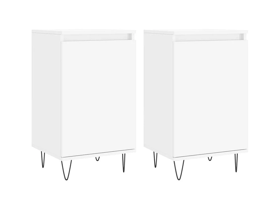 Buffets 2 pcs blanc 40x35x70 bois d’ingénierie