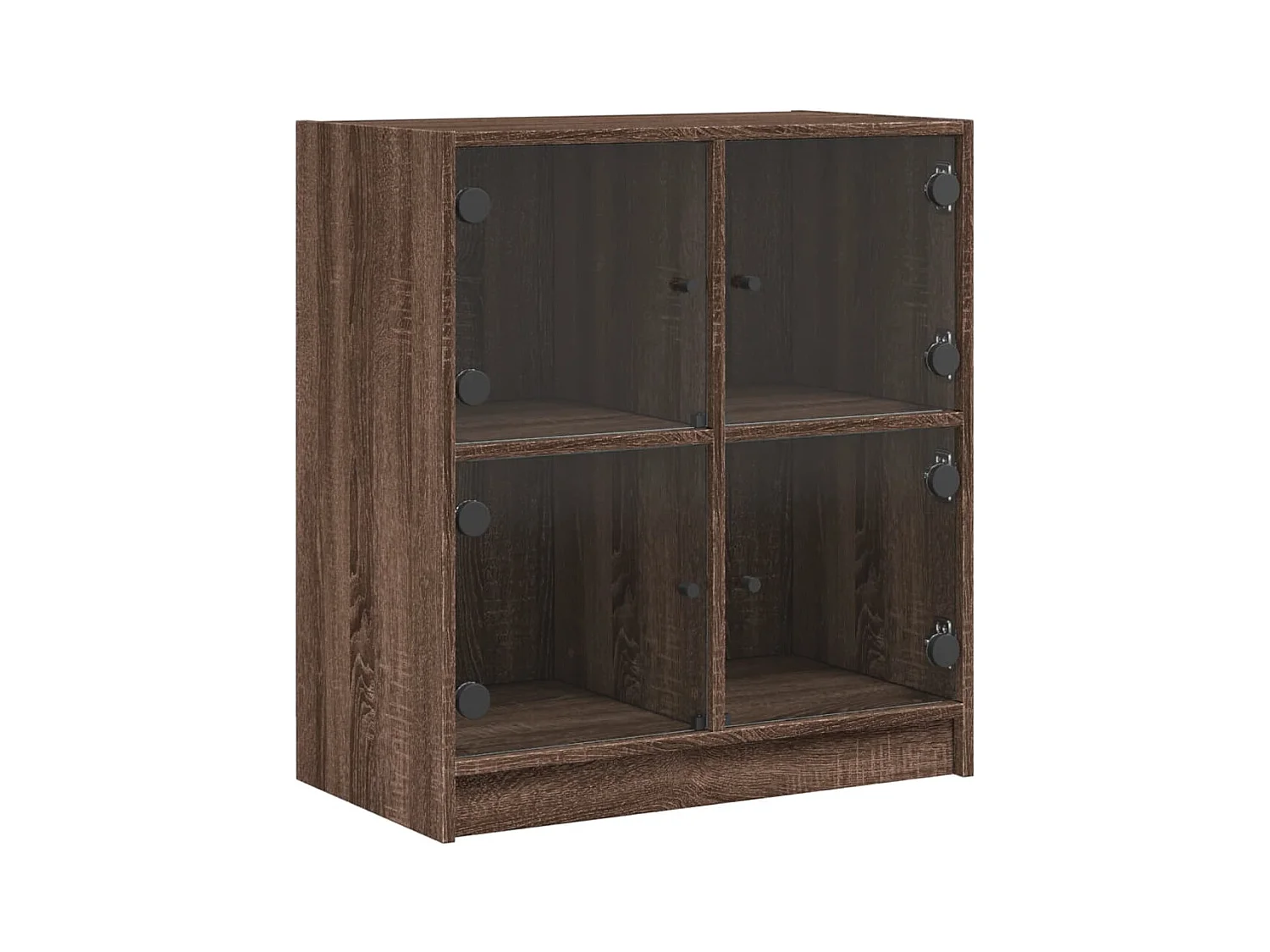Armoire latérale avec portes en verre chêne marron 68x37x75,5