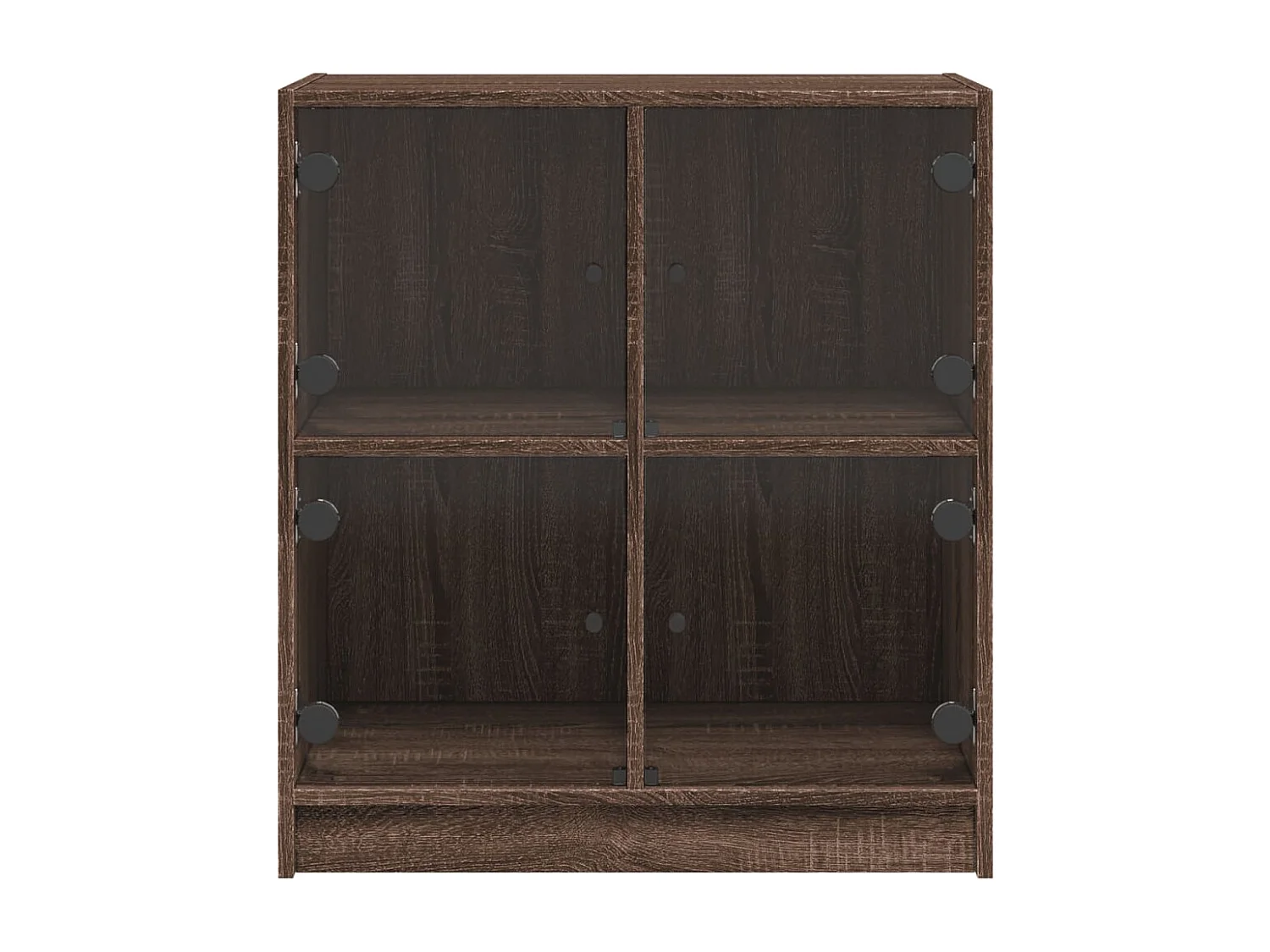 Armoire latérale avec portes en verre chêne marron 68x37x75,5