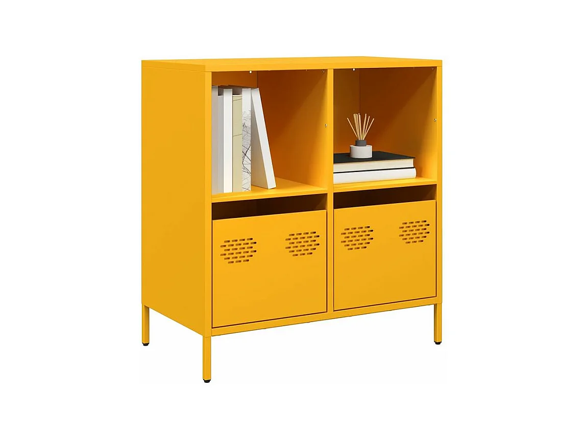 Buffet jaune moutarde 68x39x73,5 acier laminé à froid