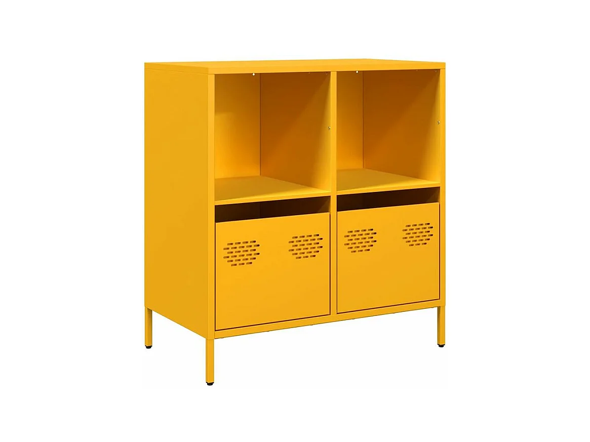Buffet jaune moutarde 68x39x73,5 acier laminé à froid