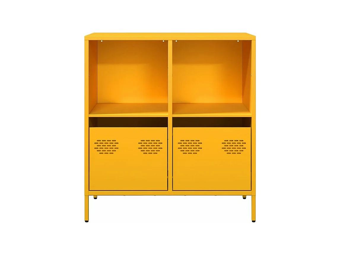 Buffet jaune moutarde 68x39x73,5 acier laminé à froid