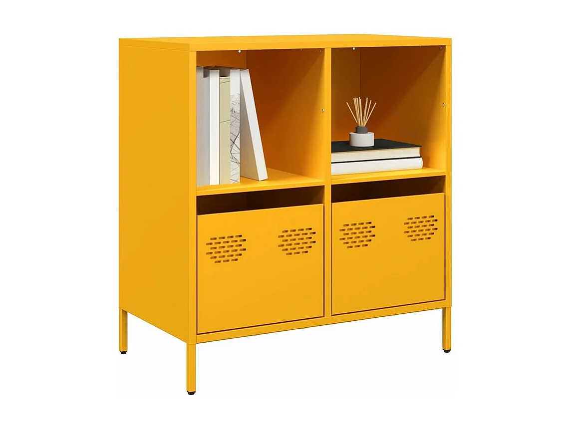 Buffet jaune moutarde 68x39x73,5 acier laminé à froid