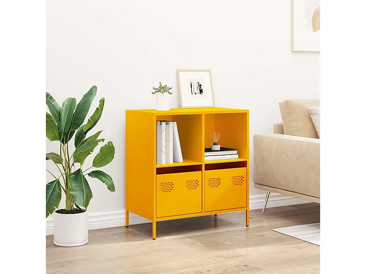 Buffet jaune moutarde 68x39x73,5 acier laminé à froid