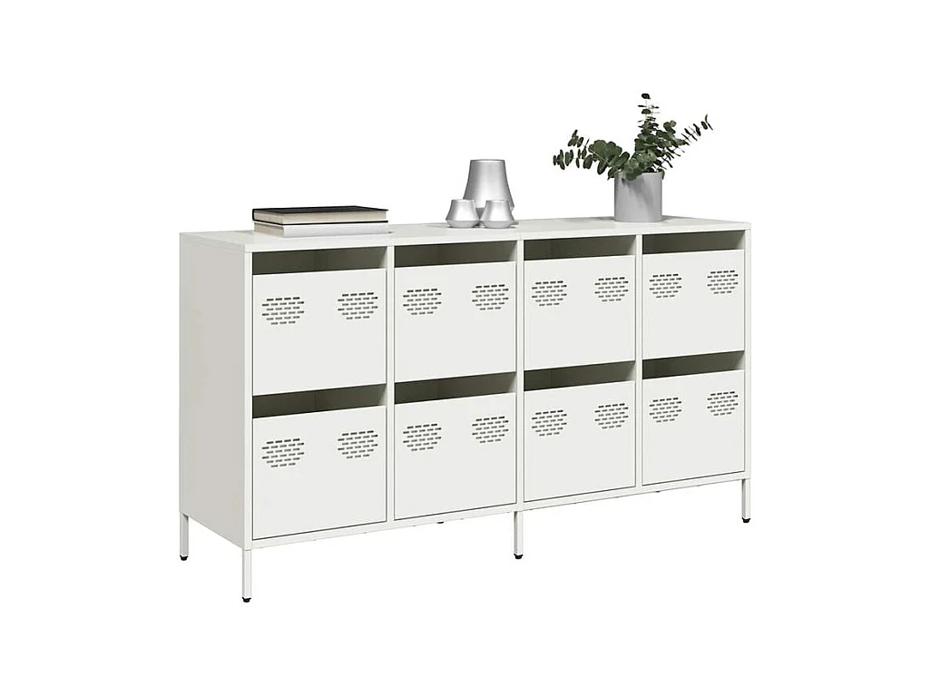 Buffet blanc 135x39x73,5 acier laminé à froid