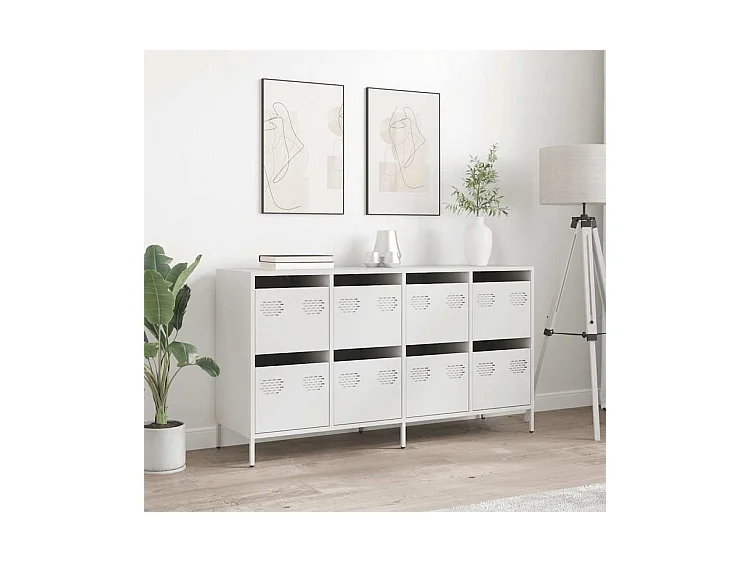 Buffet blanc 135x39x73,5 acier laminé à froid