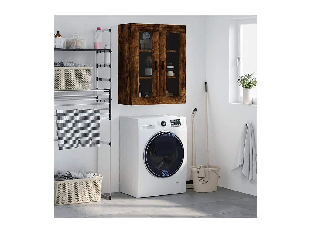 Armoire murale chêne fumé 69,5x34x90