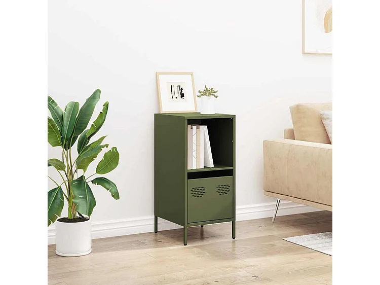 Buffet vert olive 35x39x73,5 acier laminé à froid