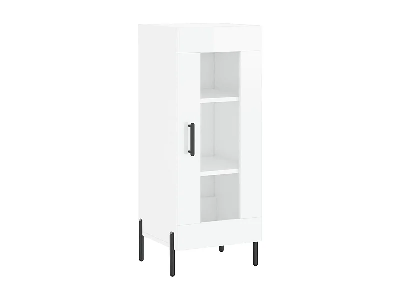 Buffet Blanc brillant 34,5x34x90 Bois d'ingénierie