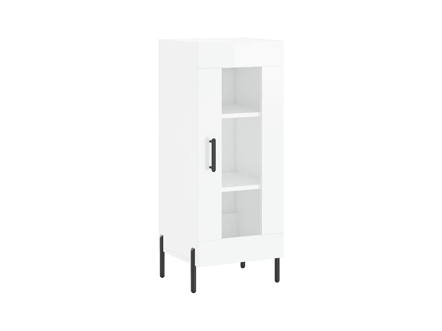 Buffet Blanc brillant 34,5x34x90 Bois d'ingénierie
