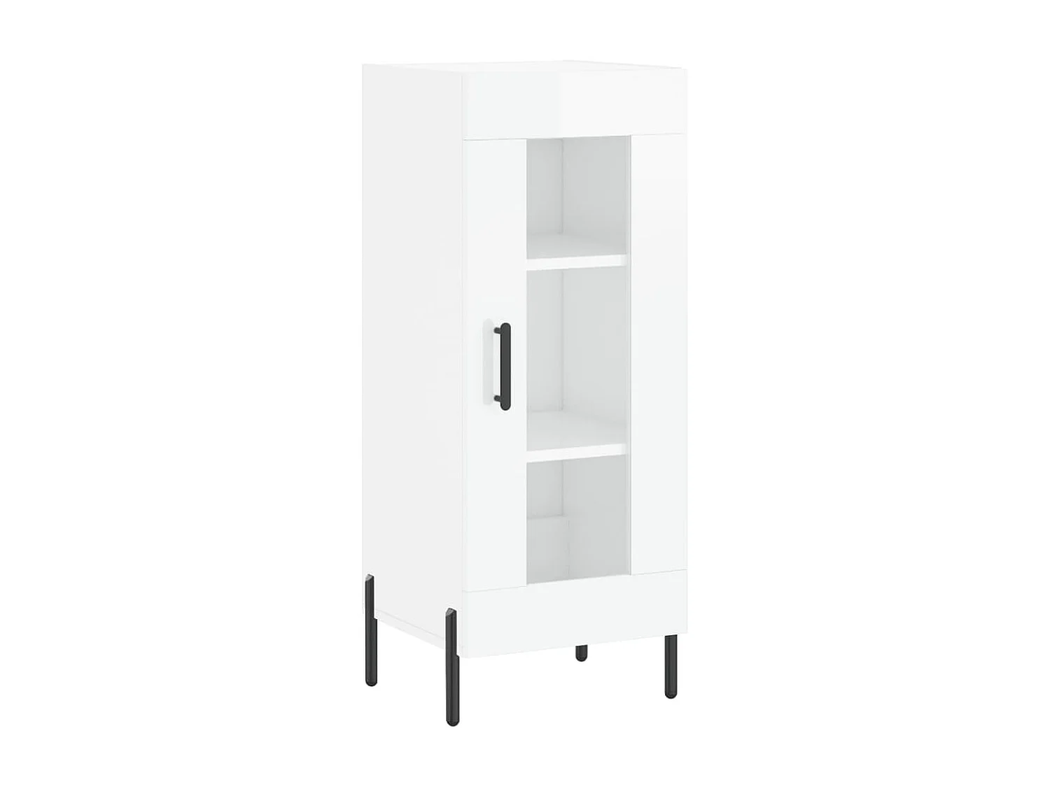 Buffet Blanc brillant 34,5x34x90 Bois d'ingénierie