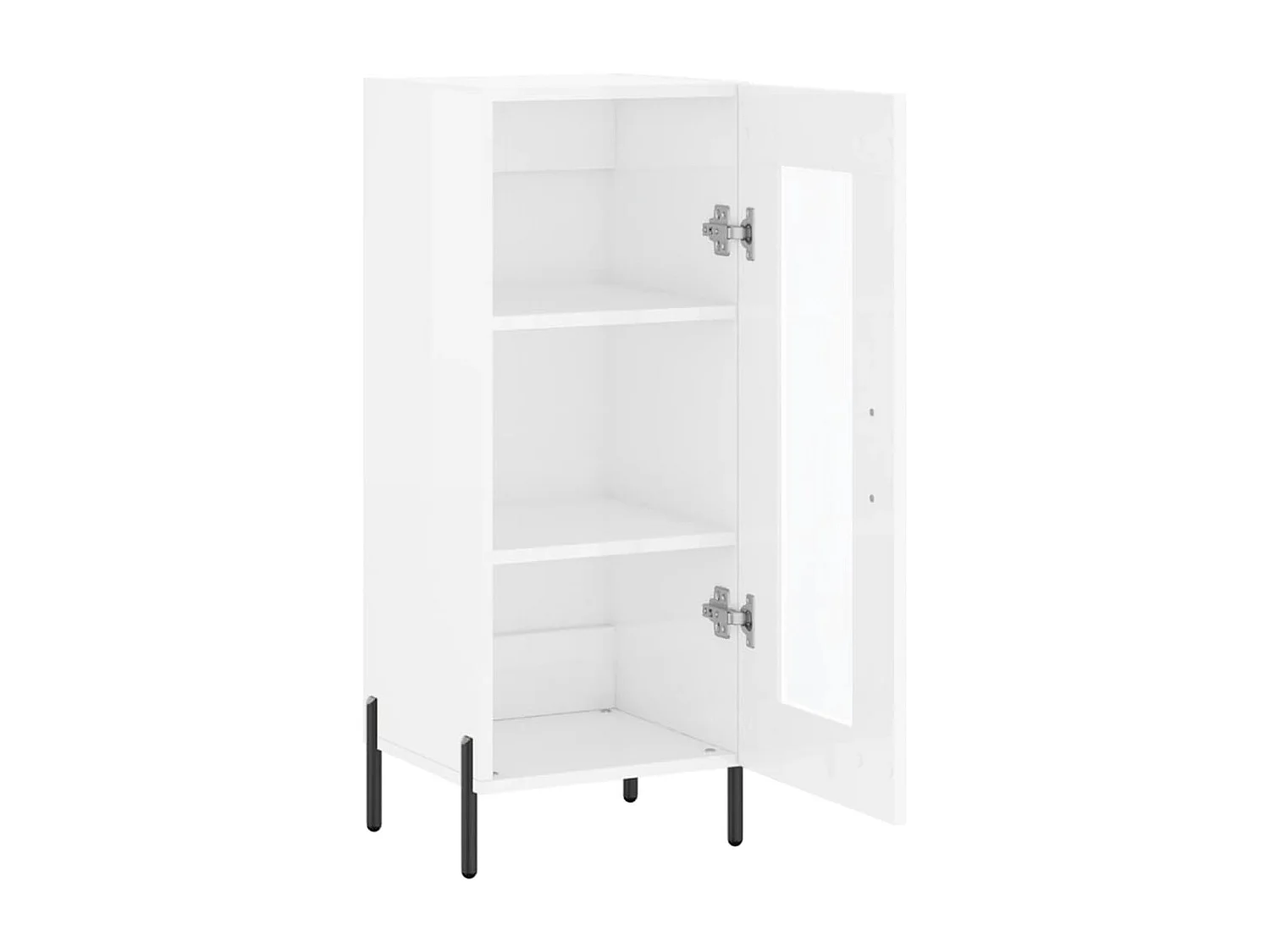 Buffet Blanc brillant 34,5x34x90 Bois d'ingénierie