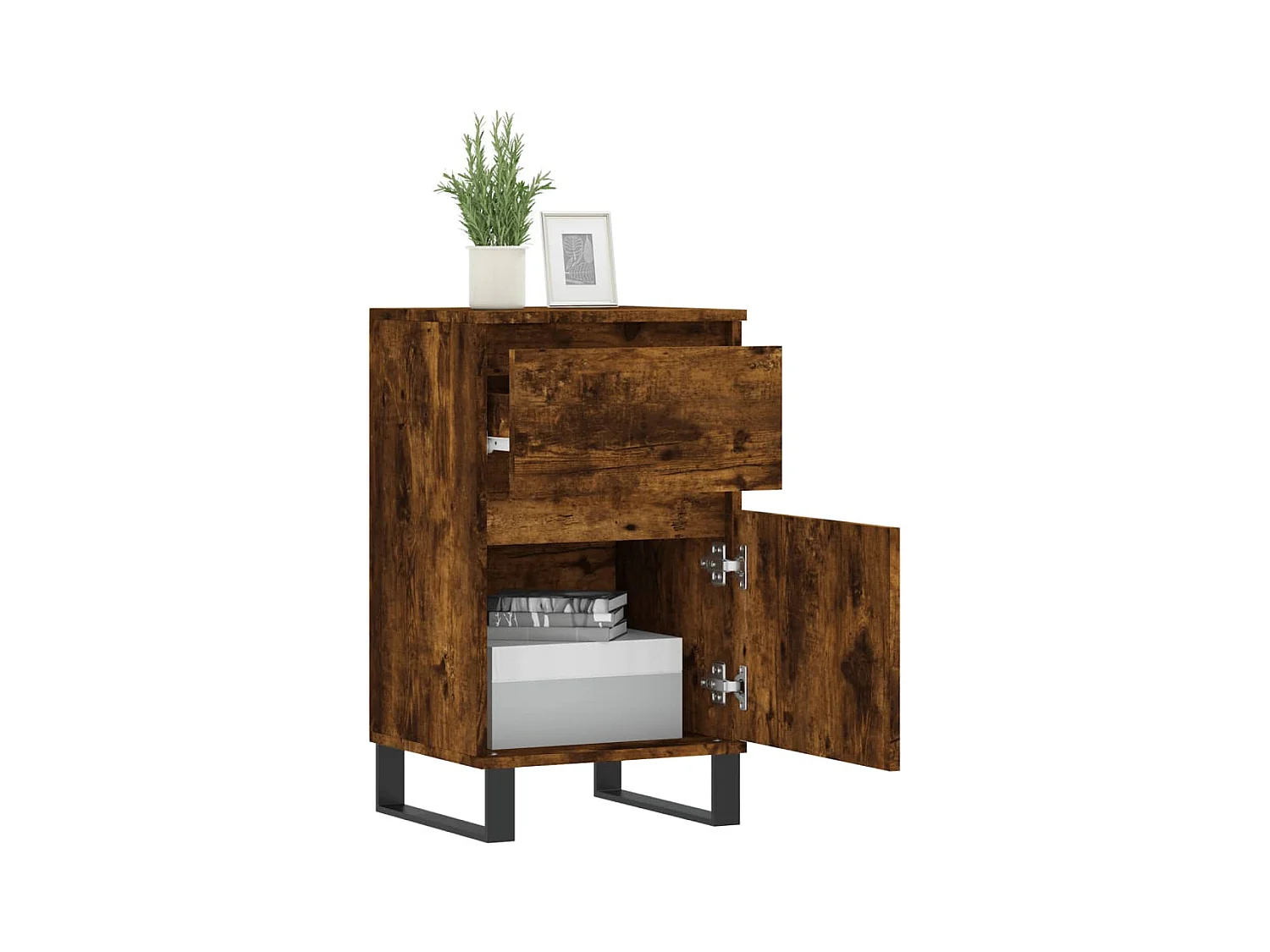 Buffets 2 pcs chêne fumé 40x35x70 bois d'ingénierie