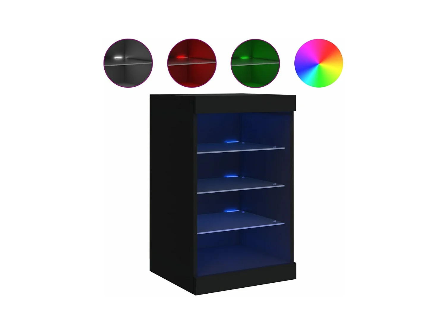 Buffet avec lumières LED noir 41x37x67