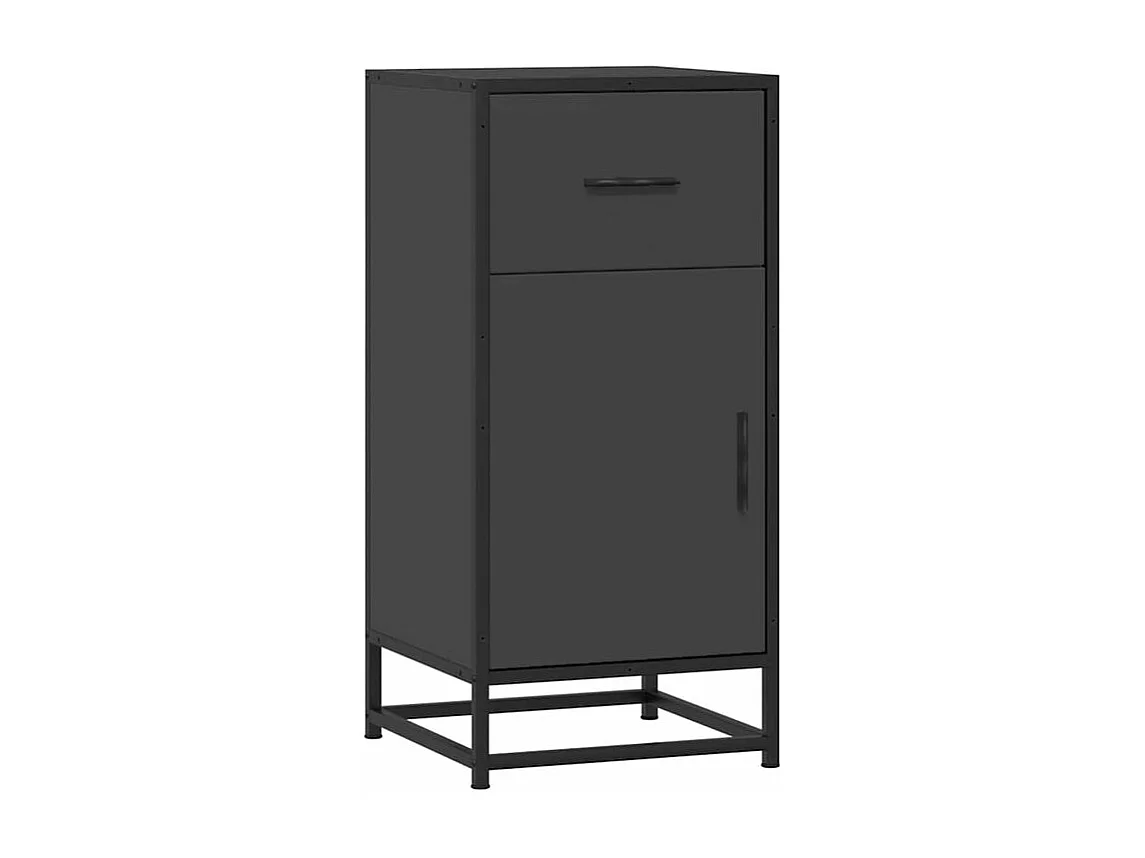 Buffet noir 35,5x35x76 bois d'ingénierie et métal