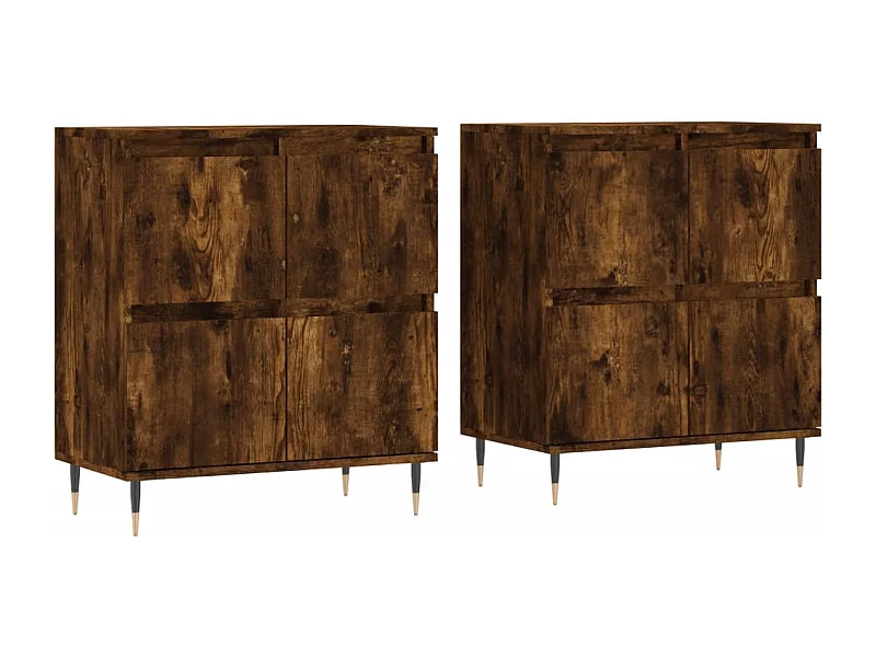 Buffets 2 pcs chêne fumé bois d'ingénierie
