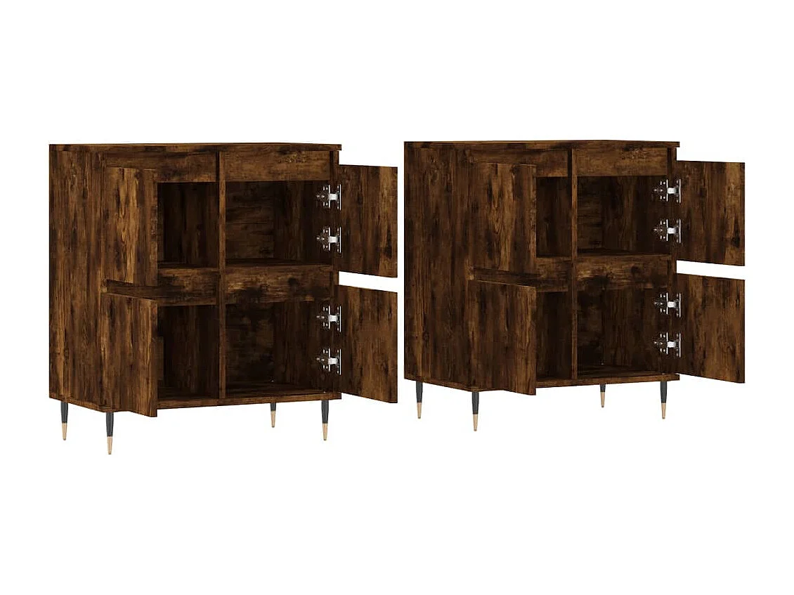 Buffets 2 pcs chêne fumé bois d'ingénierie