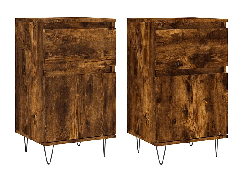 Buffets 2 pcs chêne fumé 40x35x70 bois d'ingénierie