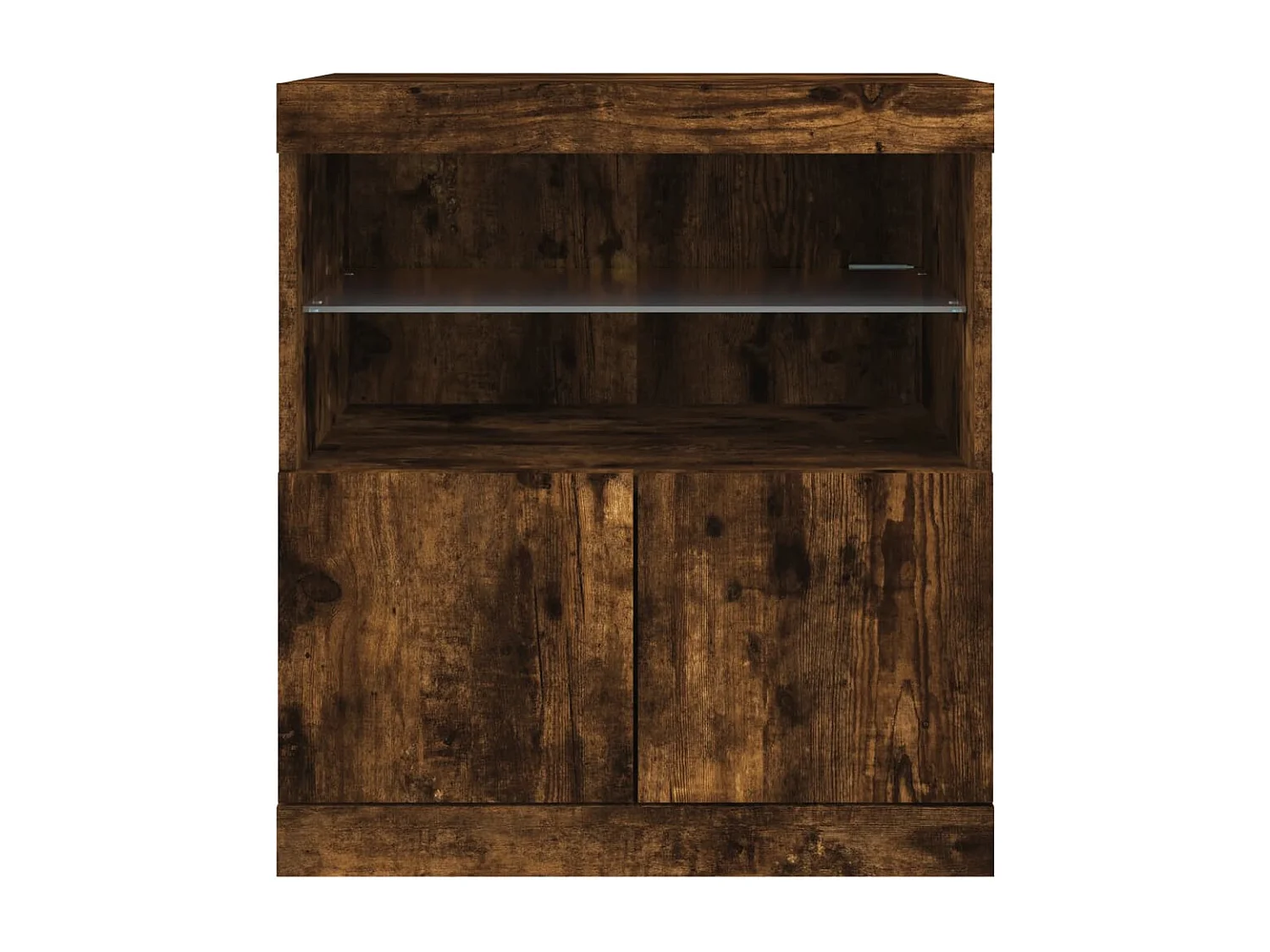 Buffet avec lumières LED chêne fumé 60x37x67