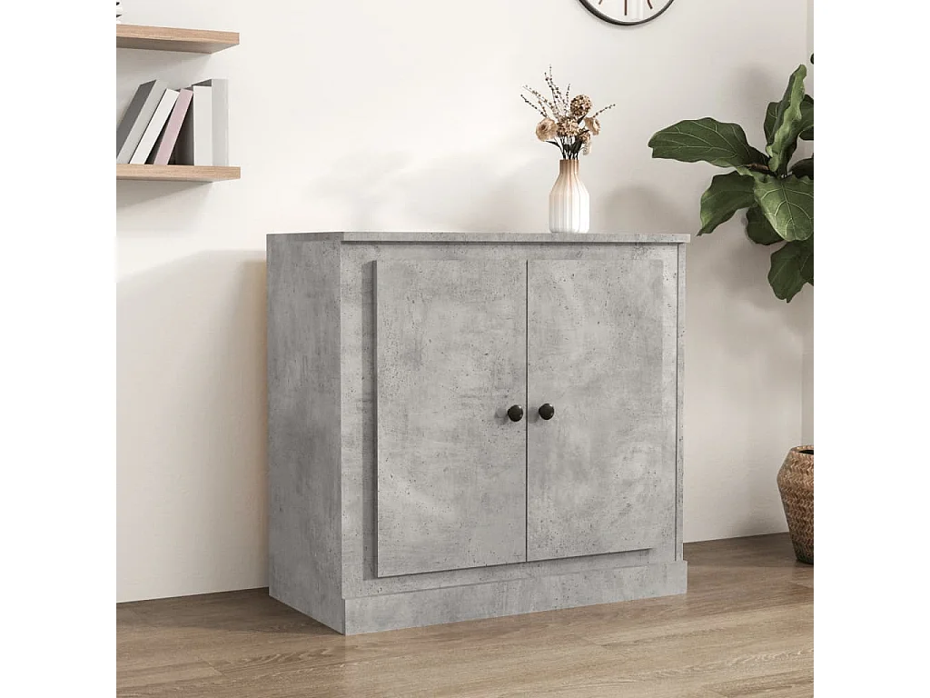 Buffet gris béton 70x35,5x67,5 bois d'ingénierie
