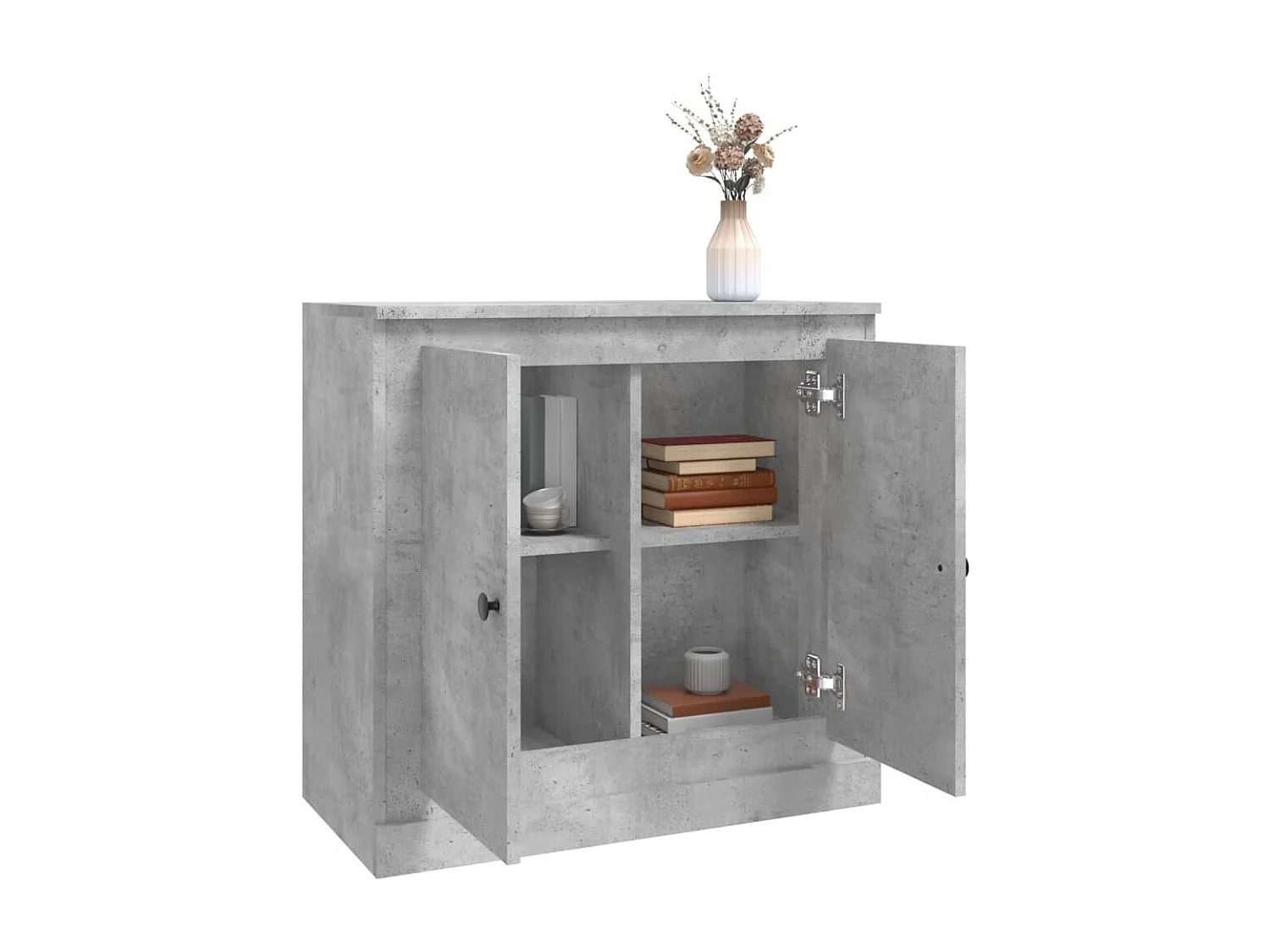 Buffet gris béton 70x35,5x67,5 bois d'ingénierie