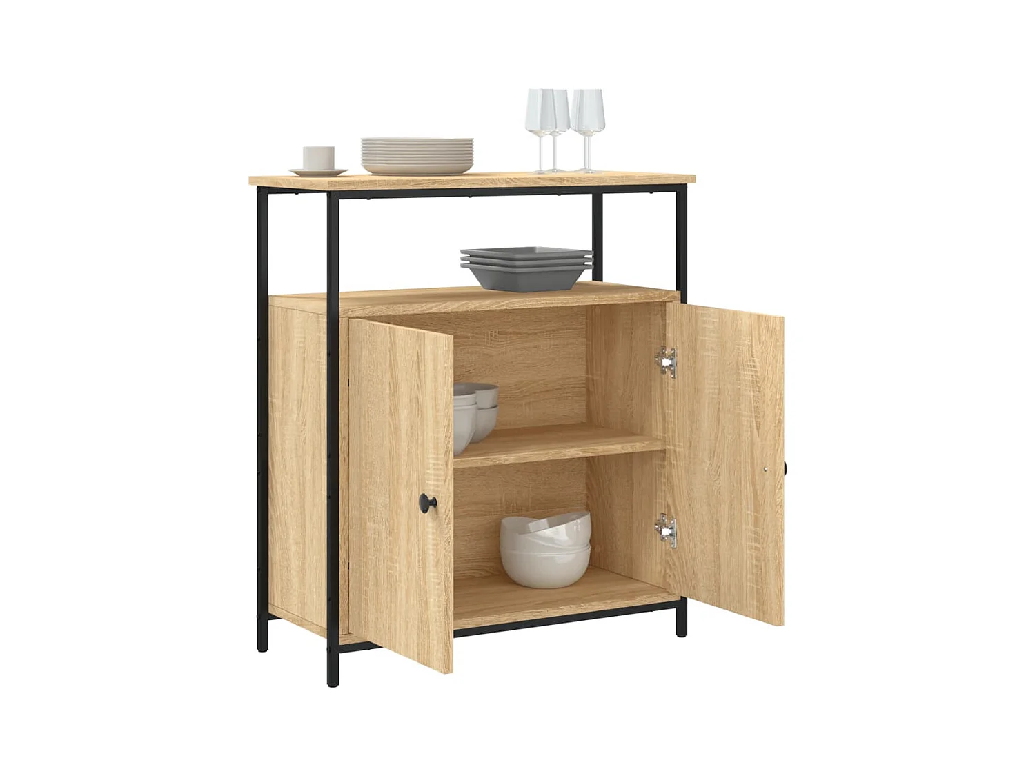 Buffet chêne sonoma 70x30x80 bois d'ingénierie