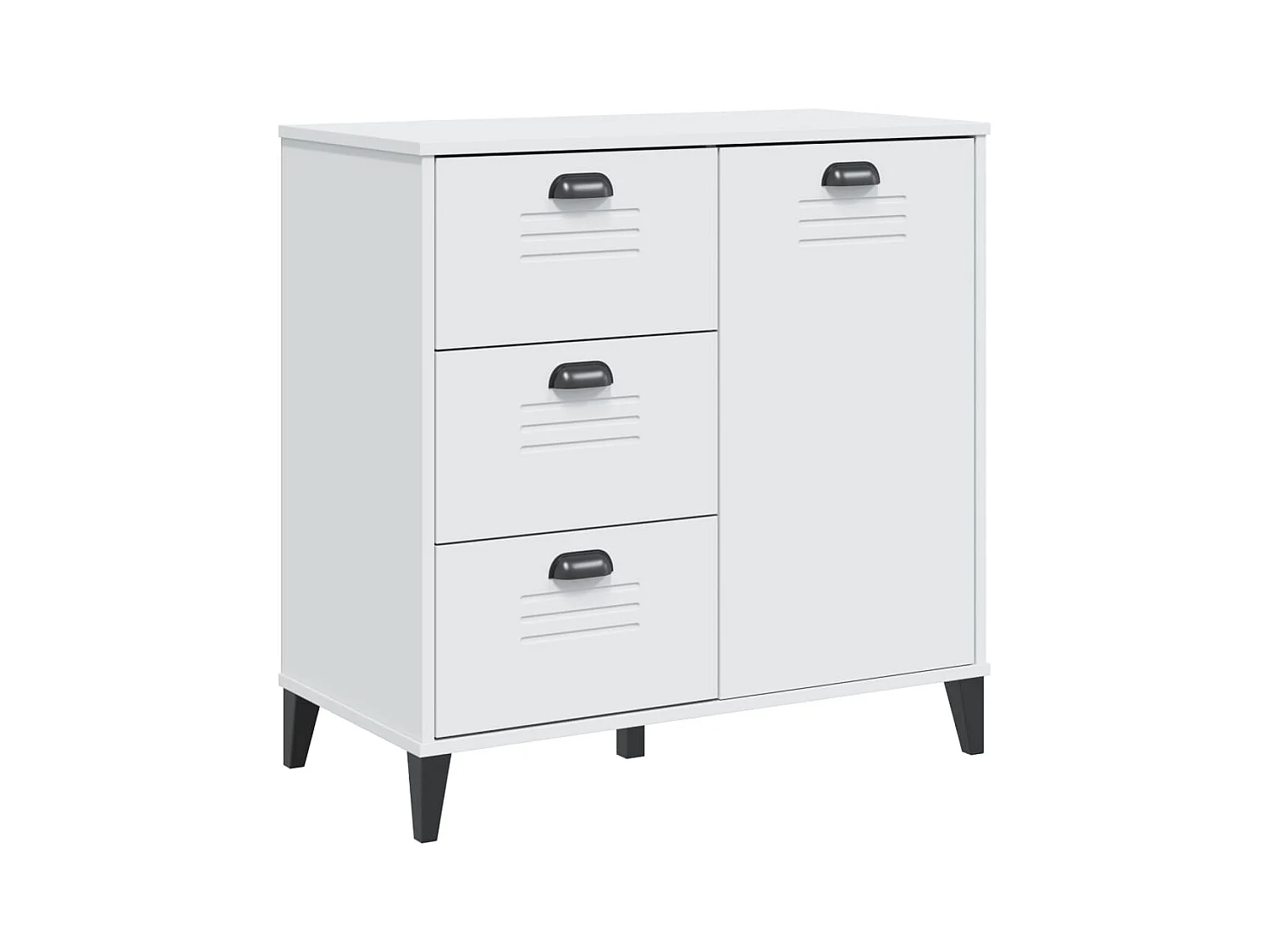 Buffet VIKEN blanc 80x40x80 bois massif de pin