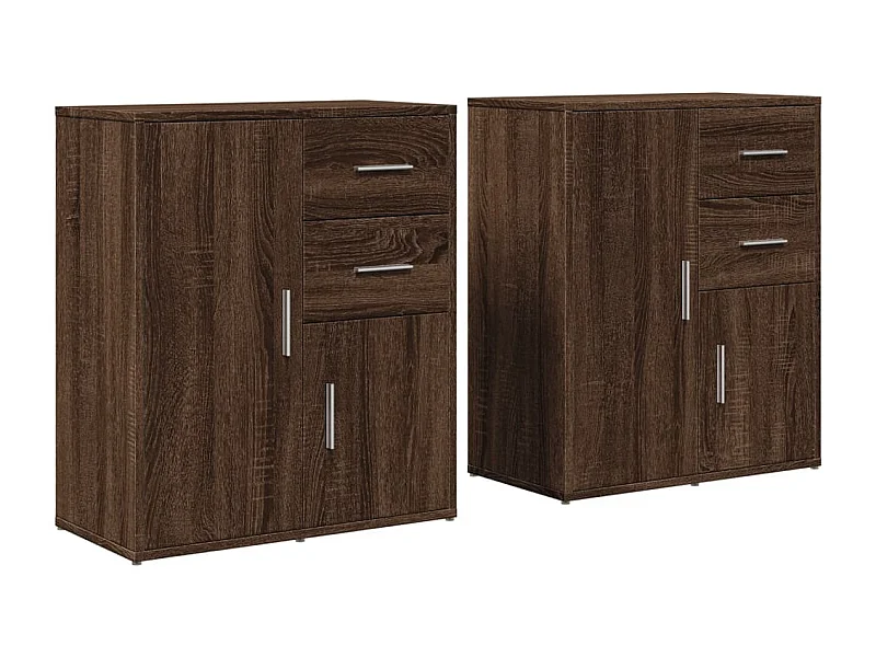 Buffets 2 pcs chêne marron 60x31x70 bois d'ingénierie