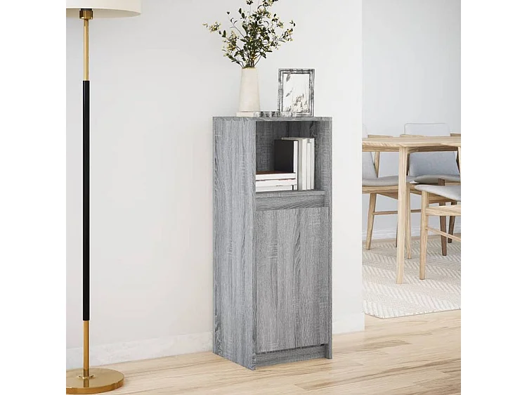 Buffet avec LED sonoma gris 38x34x100 bois d'ingénierie