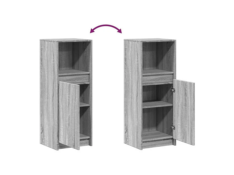 Buffet avec LED sonoma gris 38x34x100 bois d'ingénierie