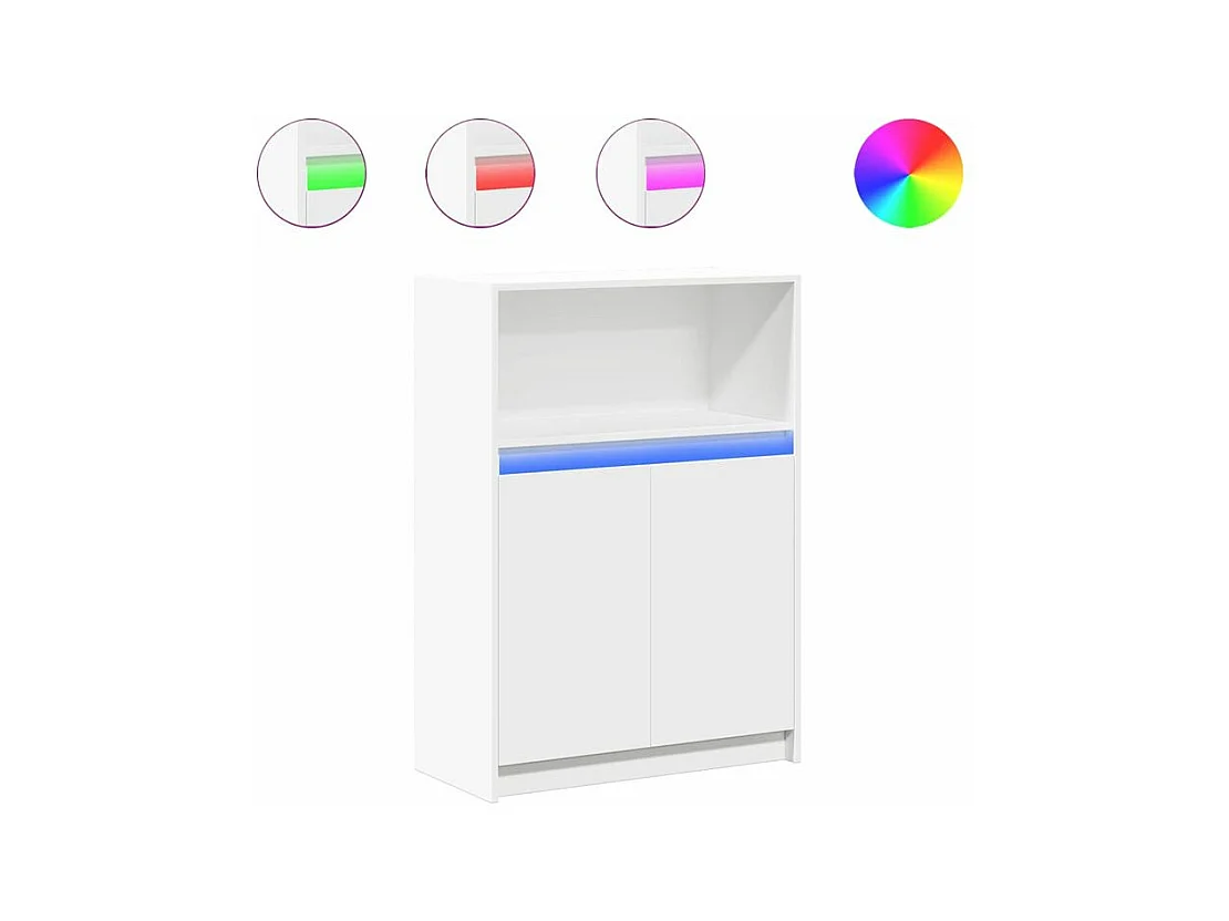 Buffet avec LED blanc 72x34x100 bois d'ingénierie