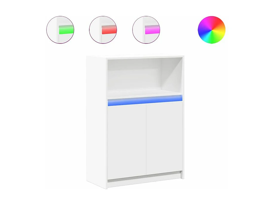 Buffet avec LED blanc 72x34x100 bois d'ingénierie