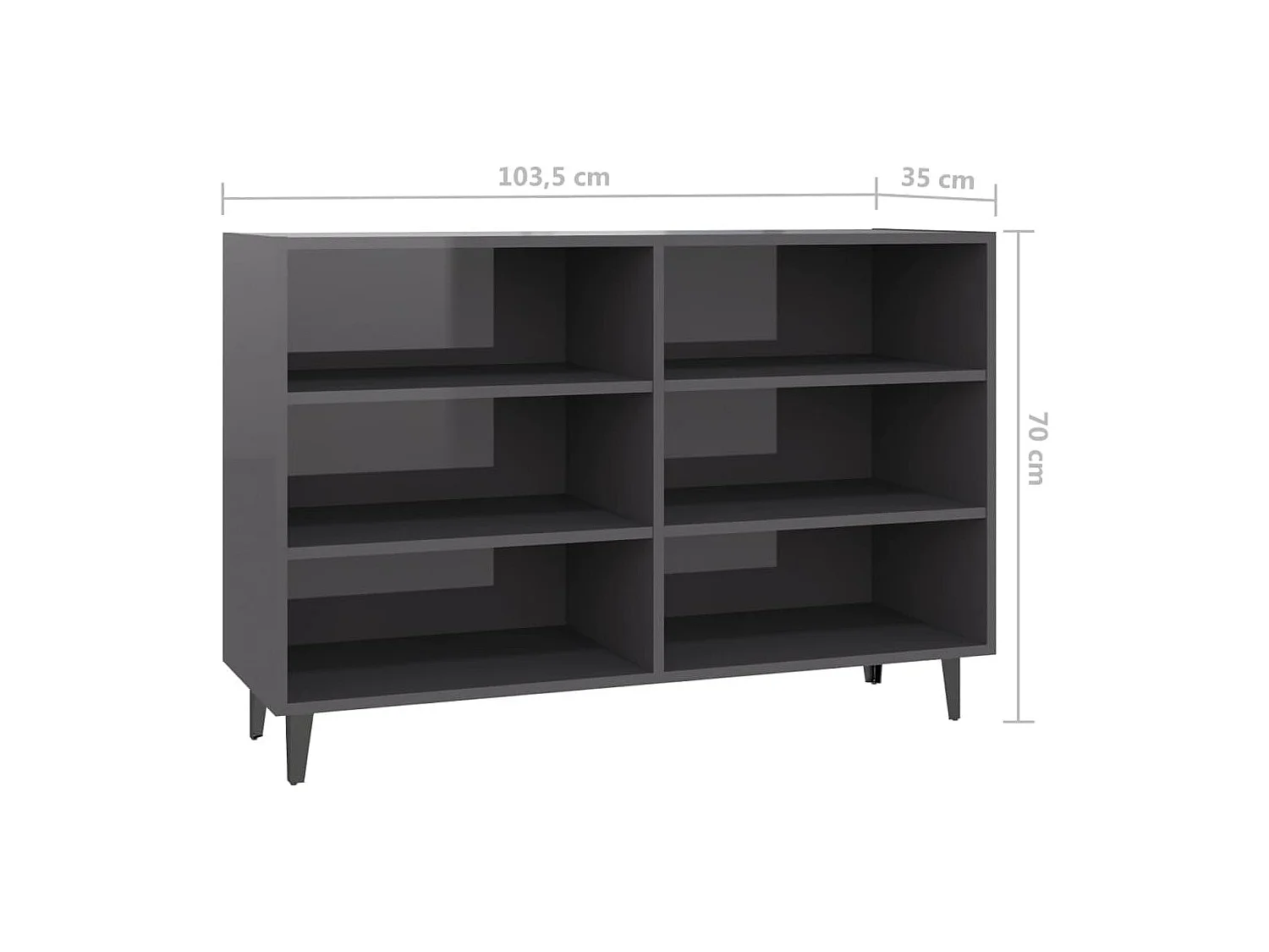 Buffet Gris brillant 103,5x35x70